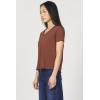 imageDEAR JOHN Vanya VNeck Womens ShortSleeve Relaxed Fit TopCappuccino