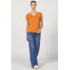 imageDEAR JOHN Vanya VNeck Womens ShortSleeve Relaxed Fit TopPumpkin Spice