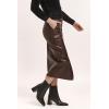 imageDEAR JOHN Womens Sia Ballerina Length SkirtGround Coffee Vegan Leather