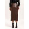 imageDEAR JOHN Womens Sia Ballerina Length SkirtGround Coffee Vegan Leather