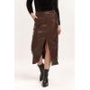 imageDEAR JOHN Womens Sia Ballerina Length SkirtGround Coffee Vegan Leather