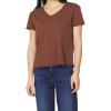 imageDEAR JOHN Vanya VNeck Womens ShortSleeve Relaxed Fit TopCappuccino
