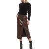 imageDEAR JOHN Womens Sia Ballerina Length SkirtGround Coffee Vegan Leather