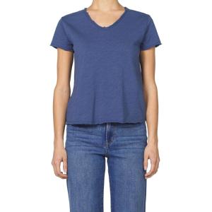 imageDEAR JOHN Vanya VNeck Womens ShortSleeve Relaxed Fit TopVintage Indigo