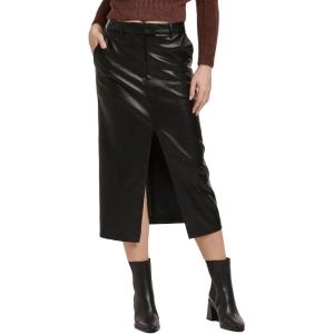 imageDEAR JOHN Womens Sia Ballerina Length SkirtBlack Vegan Leather