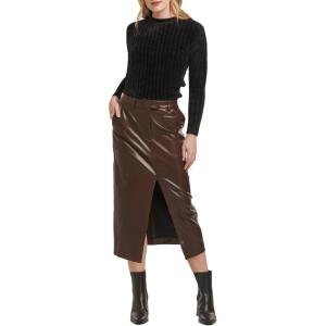 imageDEAR JOHN Womens Sia Ballerina Length SkirtGround Coffee Vegan Leather