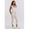 imageDEAR JOHN Jeanne Flared Leg Womens Pants Mid RiseBone Vegan Leather