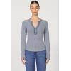 imageDEAR JOHN Womens Luna Thermal Placket TopVintage Indigo