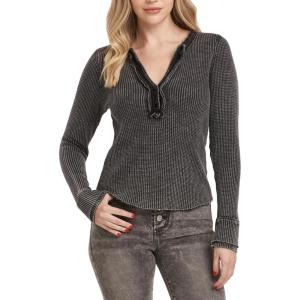 imageDEAR JOHN Womens Luna Thermal Placket TopBlack