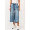 imageDEAR JOHN Elina Womens Wide Leg Pants High Rise Cropped InseamWinetop Chambray