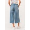 imageDEAR JOHN Elina Womens Wide Leg Pants High Rise Cropped InseamWinetop Chambray