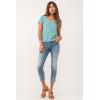 imageDEAR JOHN Madelyn Short Sleeve VNeck Womens Relaxed Jersey TeeAquatic Awe
