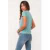 imageDEAR JOHN Madelyn Short Sleeve VNeck Womens Relaxed Jersey TeeAquatic Awe
