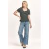 imageDEAR JOHN Madelyn Short Sleeve VNeck Womens Relaxed Jersey TeeDark Moss