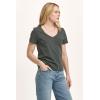 imageDEAR JOHN Madelyn Short Sleeve VNeck Womens Relaxed Jersey TeeDark Moss