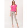 imageDEAR JOHN Madelyn Short Sleeve VNeck Womens Relaxed Jersey TeePink Flash