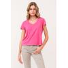 imageDEAR JOHN Madelyn Short Sleeve VNeck Womens Relaxed Jersey TeePink Flash