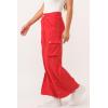 imageDEAR JOHN Marvey Womens Pant Colored High Rise Wide Leg Ankle Inseam Pants for WomenFiretruck Red Linen