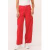 imageDEAR JOHN Marvey Womens Pant Colored High Rise Wide Leg Ankle Inseam Pants for WomenFiretruck Red Linen