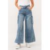 imageDEAR JOHN Marvey Womens Pant Colored High Rise Wide Leg Ankle Inseam Pants for WomenWinetop Chambray