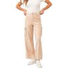 imageDEAR JOHN Marvey Womens Pant Colored High Rise Wide Leg Ankle Inseam Pants for WomenPeach Flash Linen