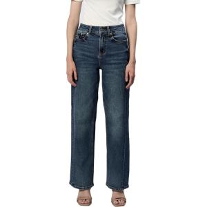 imageDEAR JOHN Holly Straight Leg Womens Jeans High Rise Full Inseam Comfort Streatch DenimFernstone