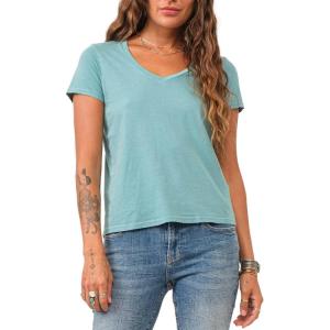 imageDEAR JOHN Madelyn Short Sleeve VNeck Womens Relaxed Jersey TeeAquatic Awe
