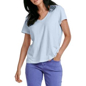 imageDEAR JOHN Madelyn Short Sleeve VNeck Womens Relaxed Jersey TeeGlacial Blue