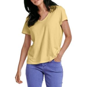 imageDEAR JOHN Madelyn Short Sleeve VNeck Womens Relaxed Jersey TeePineapple