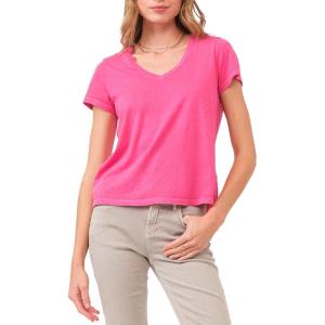 imageDEAR JOHN Madelyn Short Sleeve VNeck Womens Relaxed Jersey TeePink Flash