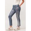imageDEAR JOHN Blaire Womens Straight Leg Jeans Mid Rise Ankle InseamSilver Foil