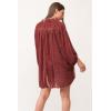 imageDEAR JOHN Leigh Womens Dress Collard Button Down 34 SleeveMarron