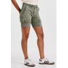 imageDEAR JOHN Ruthie Denim Shorts Women Mid Rise Classic Casual Comfort FitArmy Moss