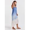 imageDEAR JOHN Womens Ellah Slip Dress Size Medium Blue Waves Ombre