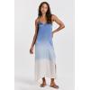 imageDEAR JOHN Womens Ellah Slip Dress Size Medium Blue Waves Ombre