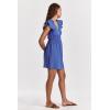 imageDEAR JOHN Womens Martha Ruffle Sleeve Dress Size Medium Galactic Cobalt