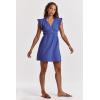 imageDEAR JOHN Womens Martha Ruffle Sleeve Dress Size Medium Galactic Cobalt