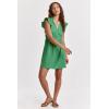 imageDEAR JOHN Womens Martha Ruffle Sleeve Dress Size Medium Green Flare