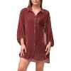 imageDEAR JOHN Leigh Womens Dress Collard Button Down 34 SleeveMarron