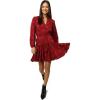 imageDEAR JOHN Womens Abella Midi Skirt VNeck Woven Relaxed Fit DressRed Dahlia
