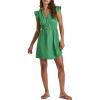 imageDEAR JOHN Womens Martha Ruffle Sleeve Dress Size Medium Green Flare