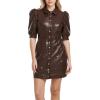 imageDEAR JOHN Womens Ophelia Button Down DressGround Coffee Vegan Leather