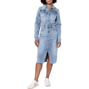 imageDEAR JOHN Lulu Long Sleeve Fitted Fray Hem Womens DressMonterey