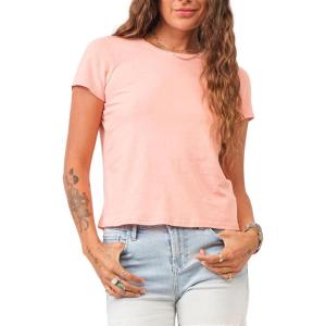imageDEAR JOHN Unity Short Sleeve Womens Jersey Tee Standart Fit Knit Crew Neck ShirtApricot Crush