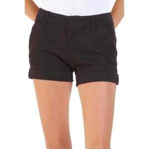 imageDEAR JOHN Hampton Shorts Mid Rise Cuffed Hem Stretch Twill Finish Tailored Casual FitBlack