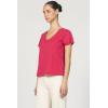 imageDEAR JOHN Madelyn Short Sleeve VNeck Womens Relaxed Jersey TeeSalsa