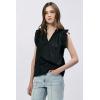 imageDEAR JOHN Puja Womens VNeck Relaxed Fit Womens TopBlack