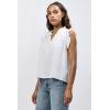 imageDEAR JOHN Puja Womens VNeck Relaxed Fit Womens TopWhite