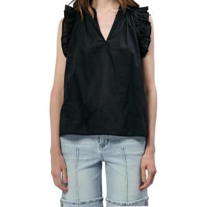imageDEAR JOHN Puja Womens VNeck Relaxed Fit Womens TopBlack