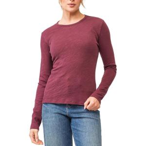 imageDEAR JOHN Nina Crew Neck Long Sleeve Classic Fit Womens TopPomegranate